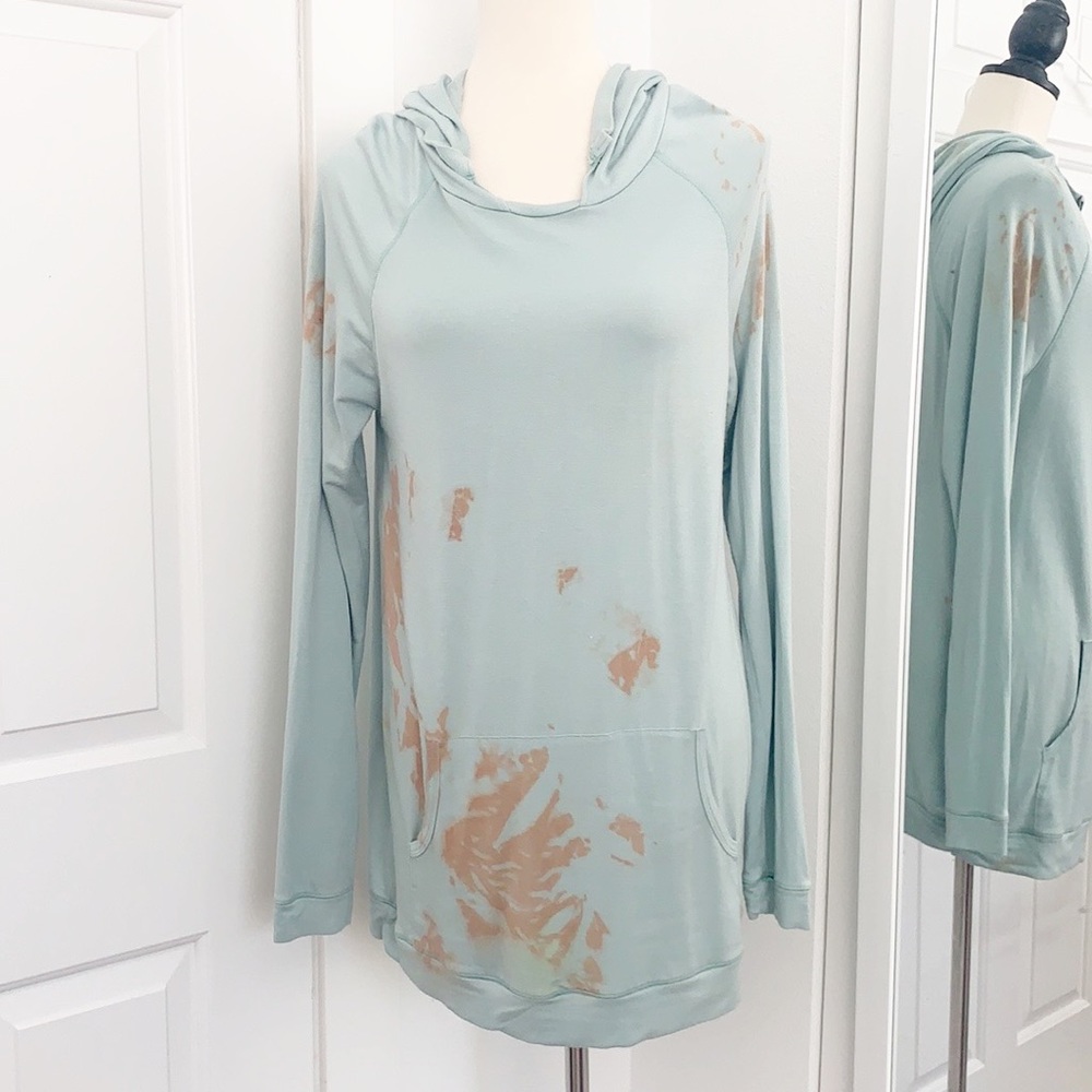 Ink Love & Peace Medium Green Marbled Hoodie